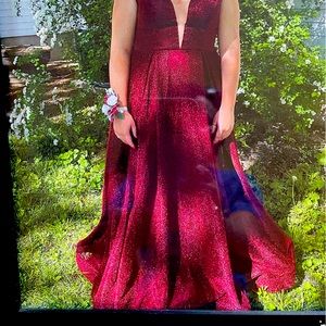 Formal dress, prom, wedding, homecoming, etc. Red in color